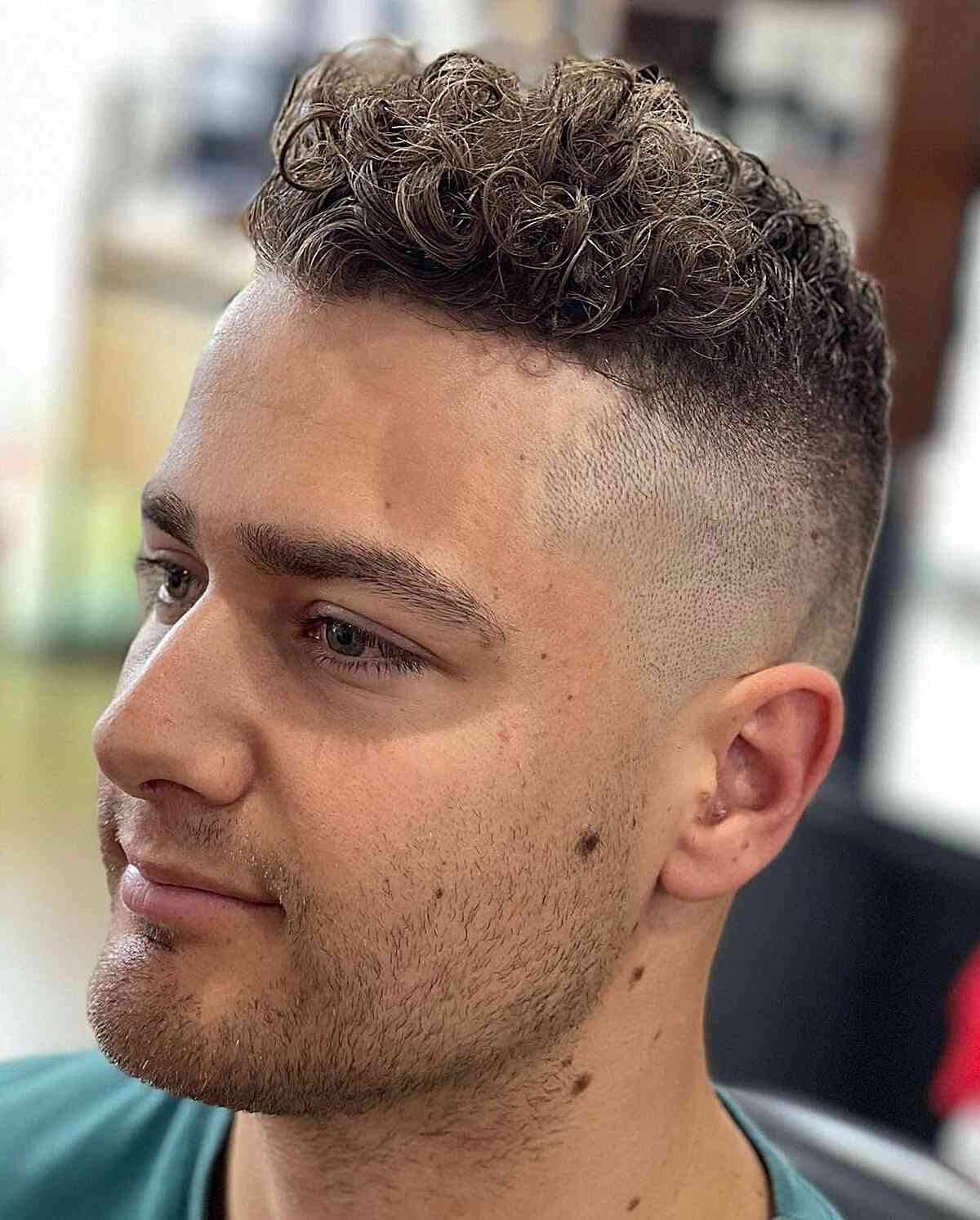 Traditional Pompadour for guys with Curly Hair