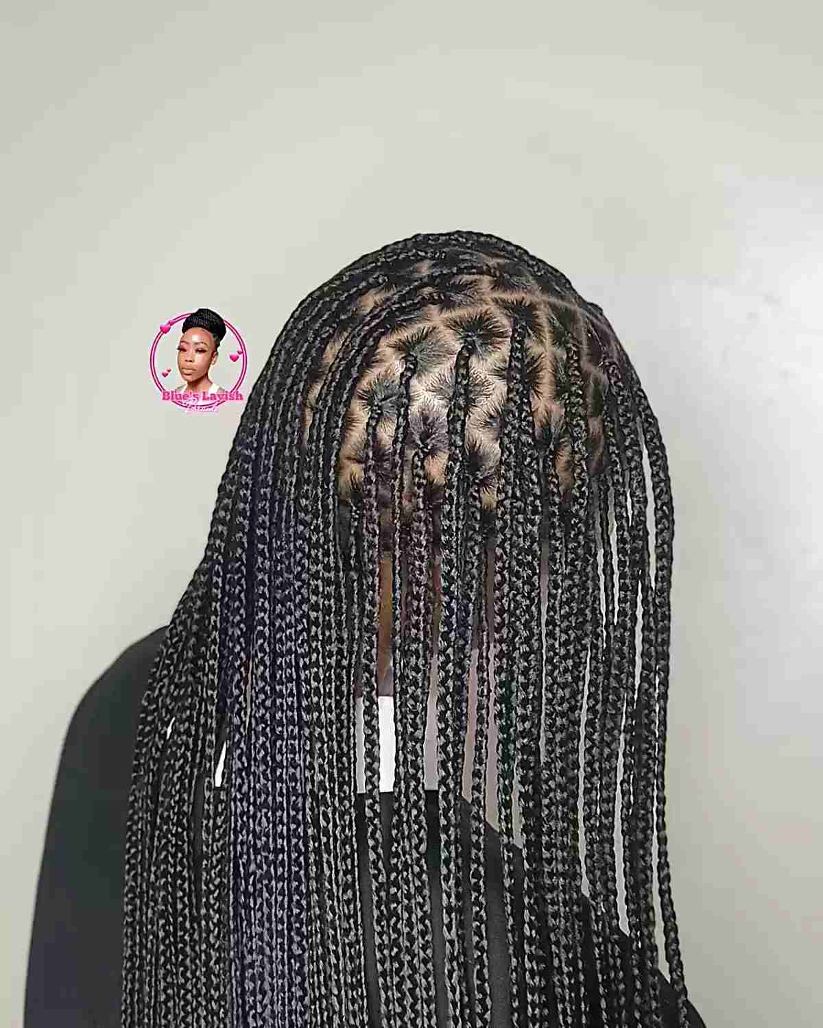 Long Traditional Protective Small-Sized Knotless Box Braids