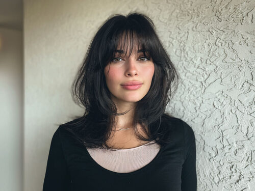 Trending wispy thin bangs for women