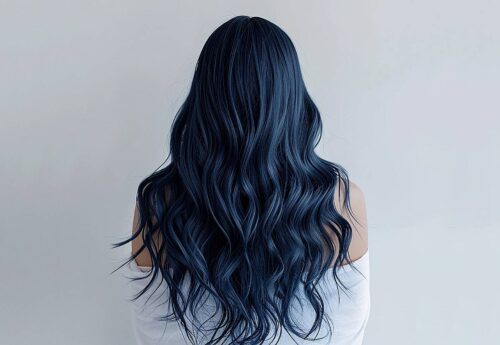 Trendy dark blue hair colors