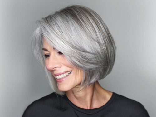 Trendy hairstyles for grey hair over 50