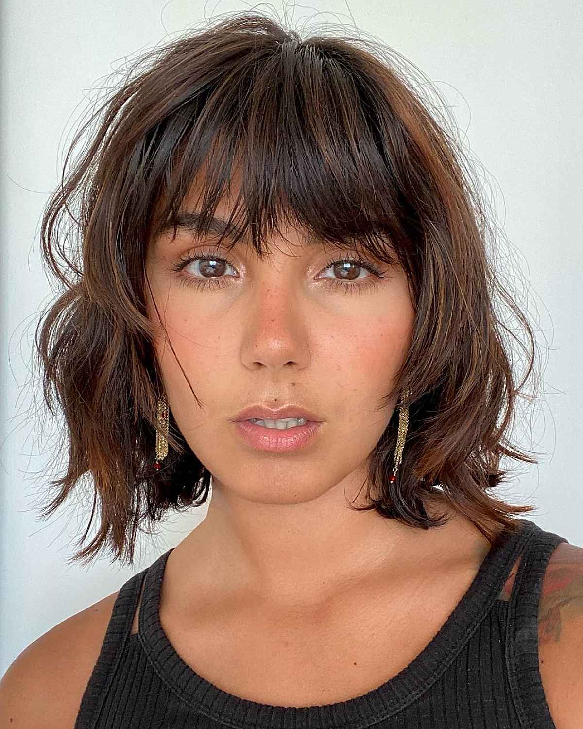 Trendy Layered Bob with Bangs for Women Over 30
