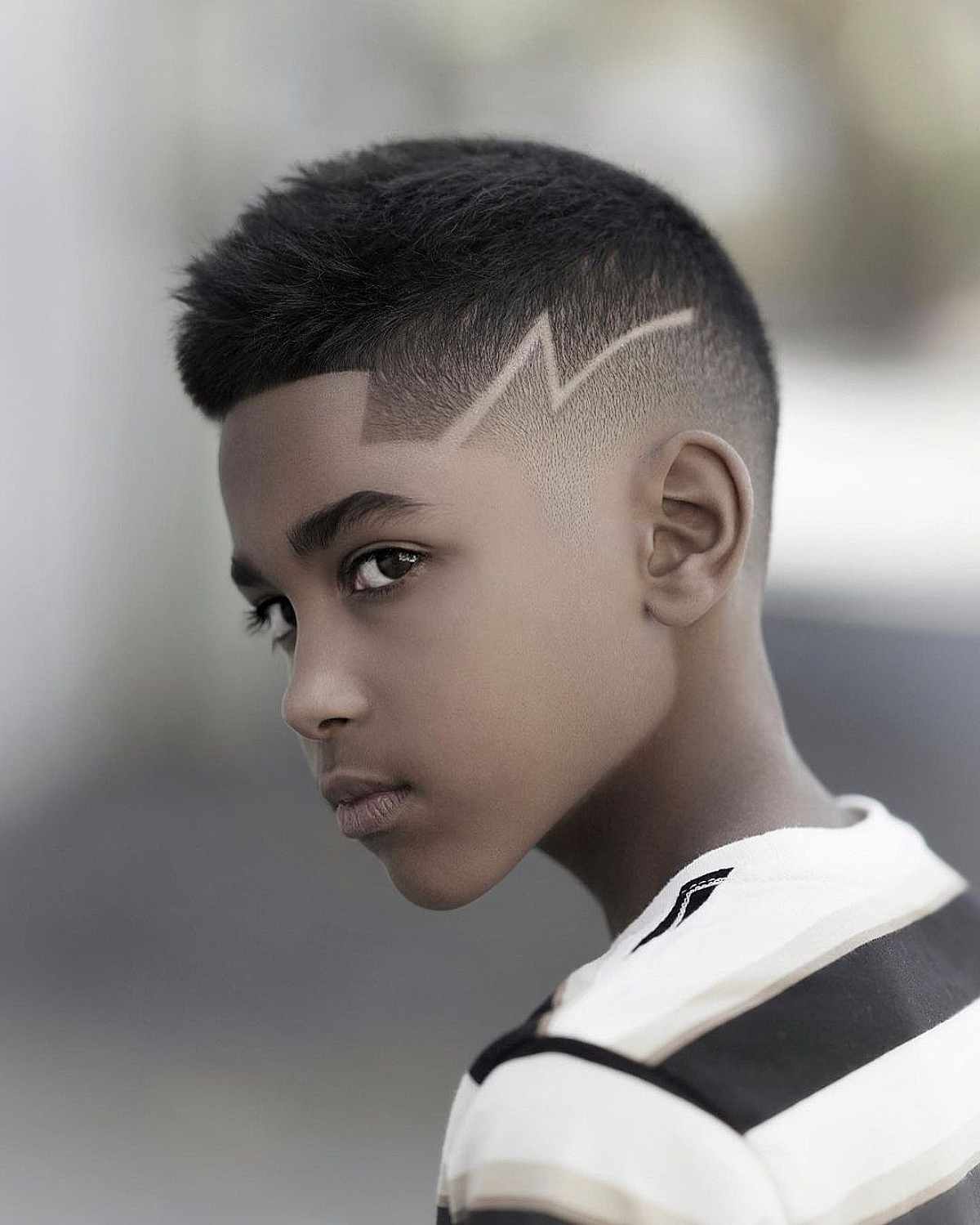 Trendy Lightning Bolt Hair Design for Boys
