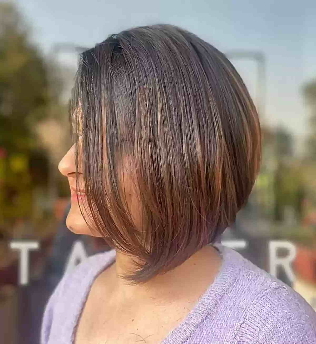 Trendy Short Angled Bob for Round Faces