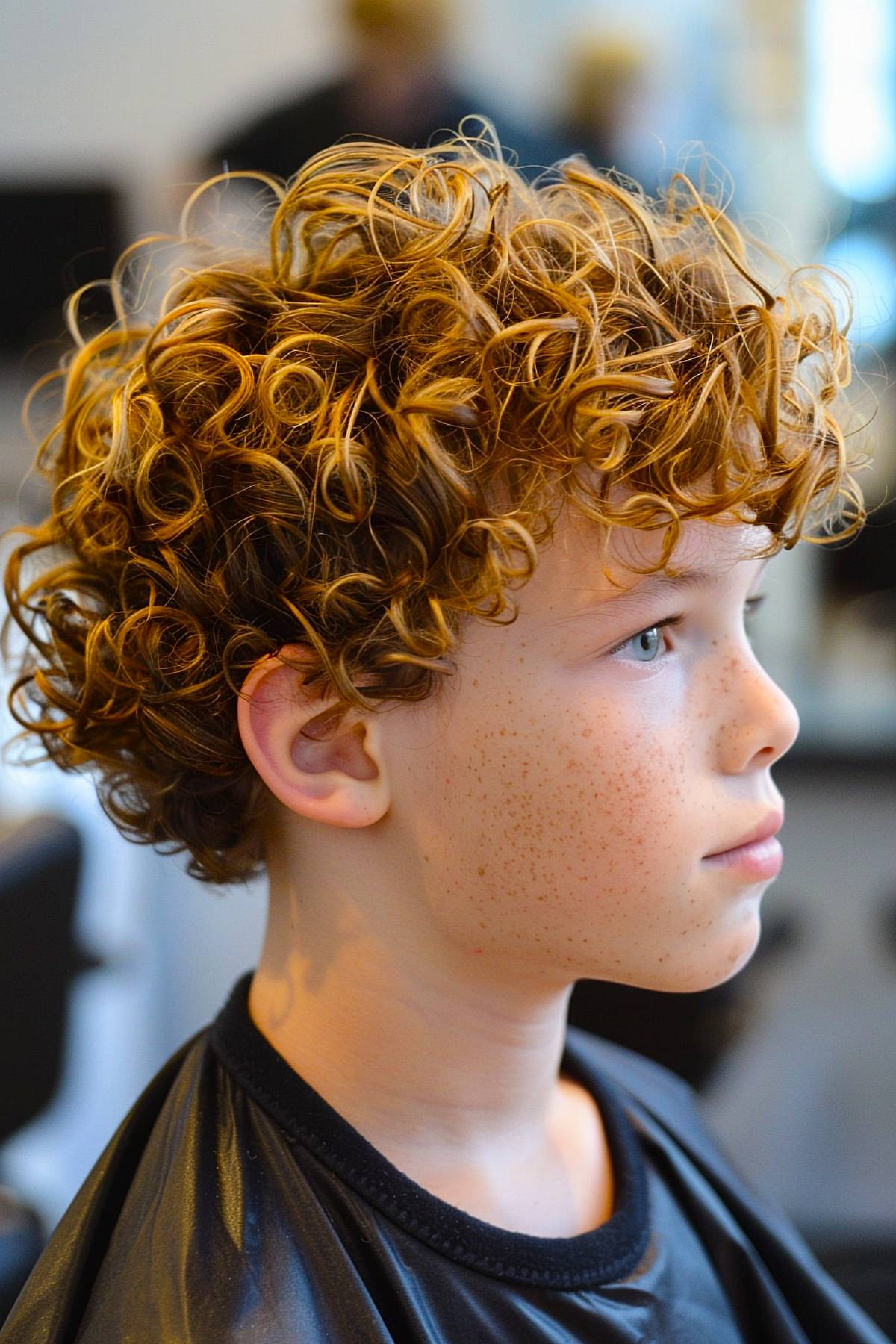 Long on top curly haircut for boys with thick hair