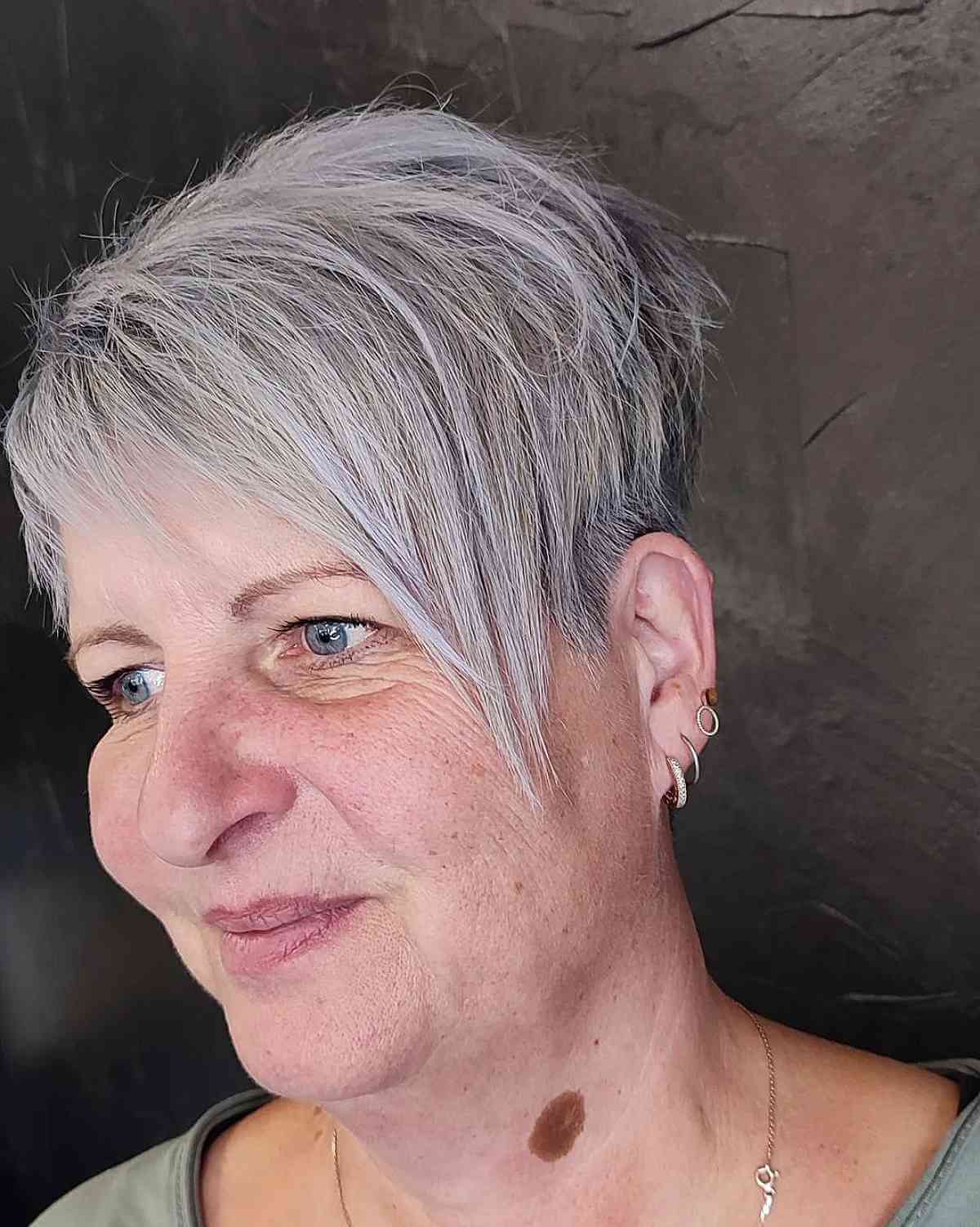 Trendy Undercut Pixie for Older Women with Thin Hair