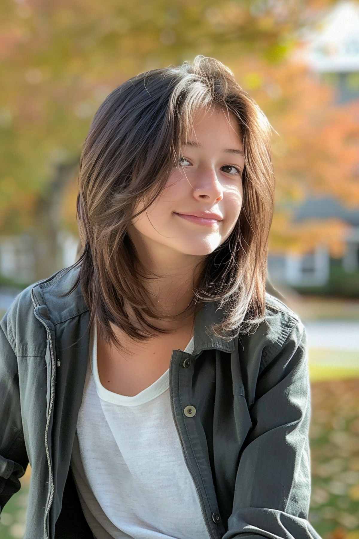 Trendy wolf cut hairstyle for teens with choppy layers