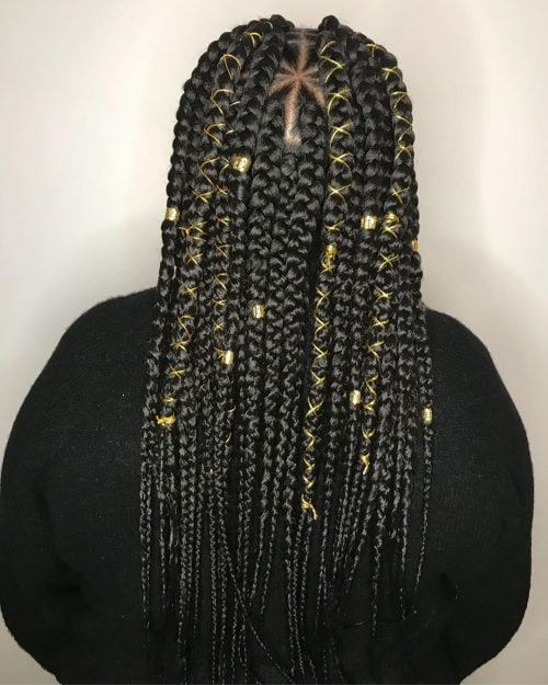 Triangle Box Braids With String