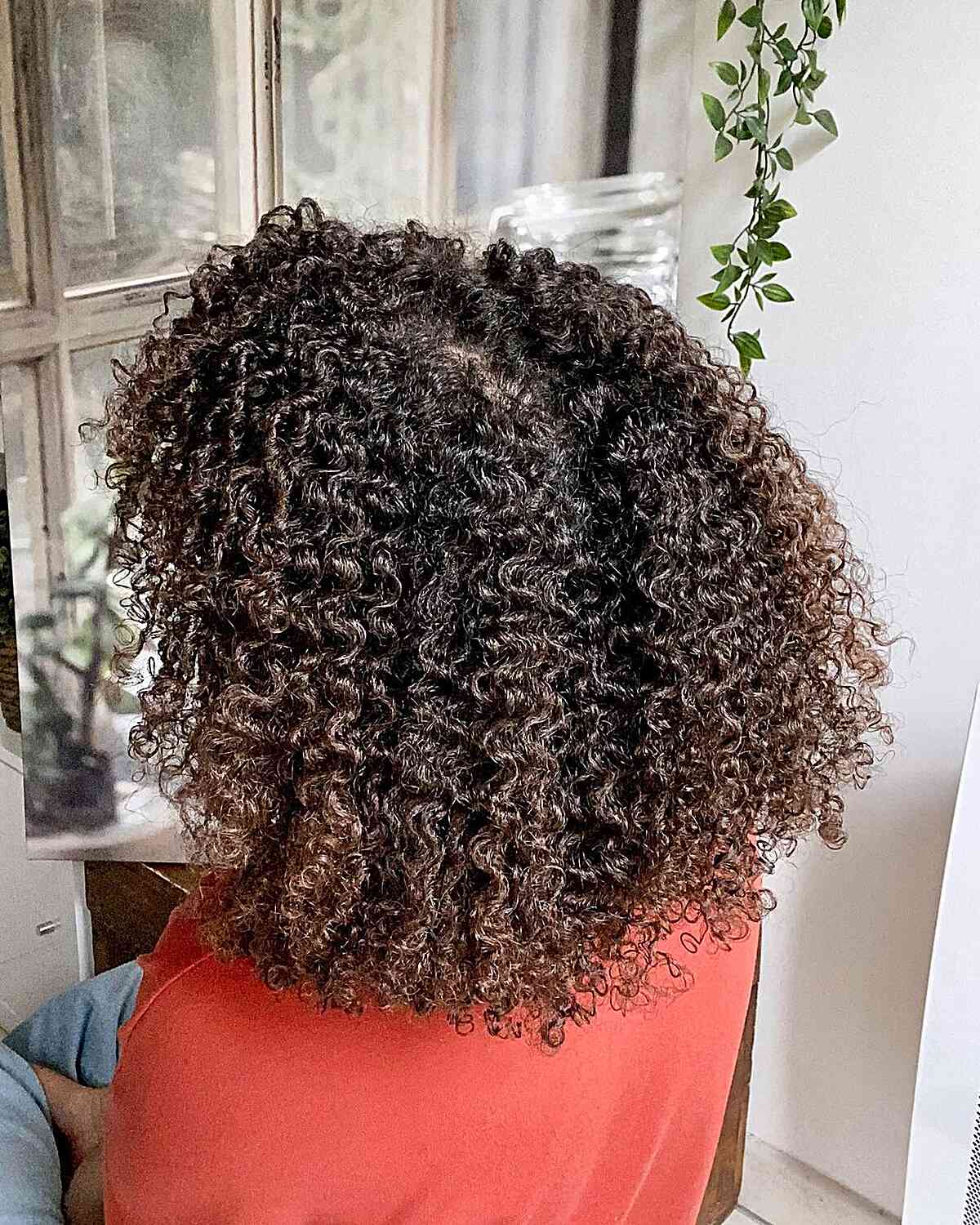 Twist Out Medium Curls with Brown Color