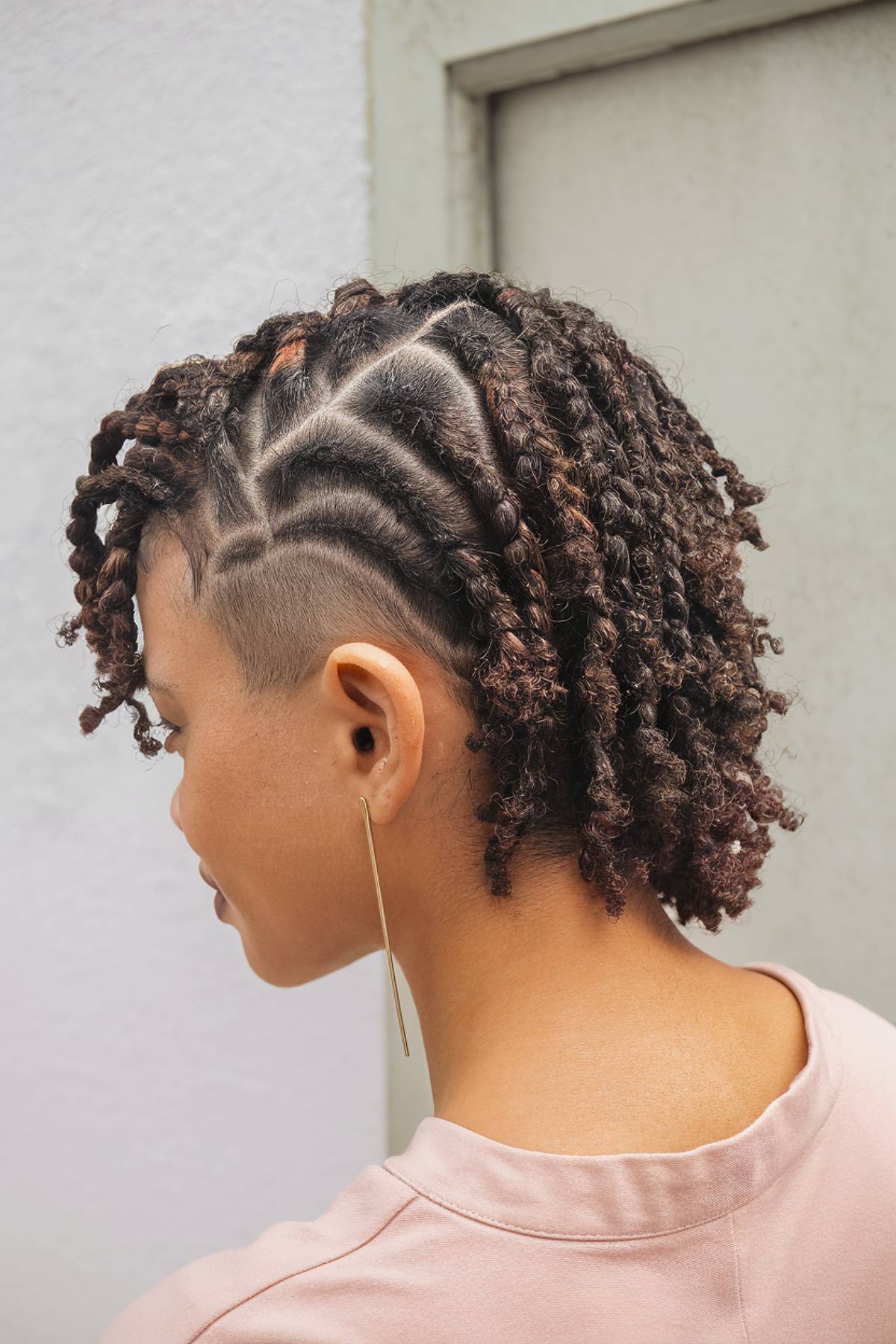 Twists with clean undercut on natural hair