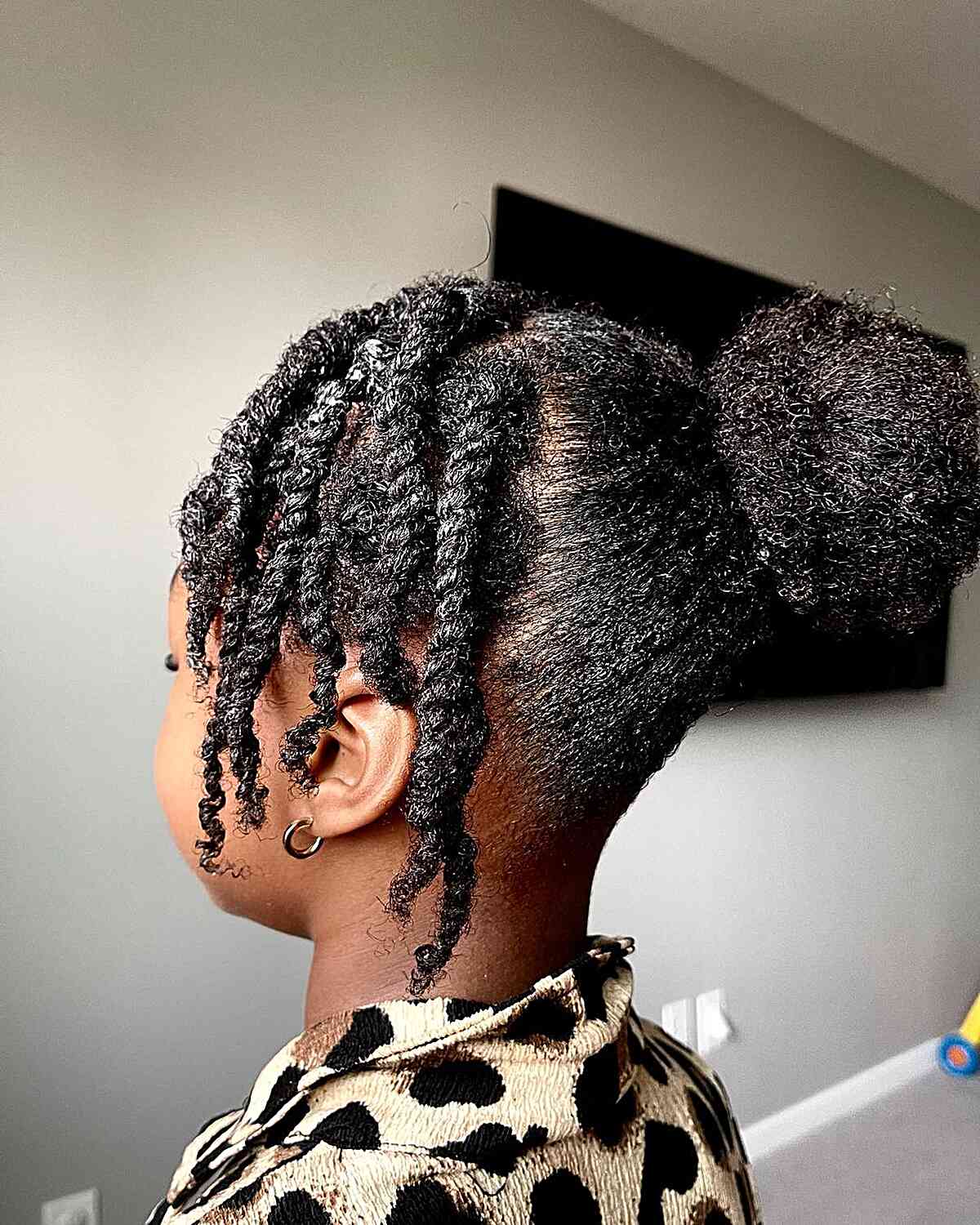 Easy Two-Strand Twists and a Natural Bun for Black Schoolgirls