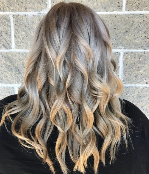 Trendy Two-Tone Ash Blonde Hair Color