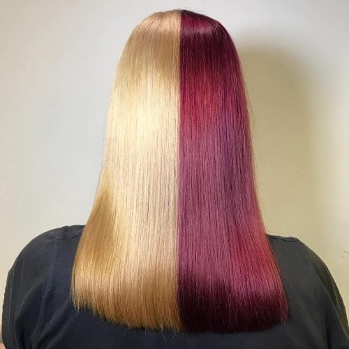 Two-Tone Blonde and Red Hair
