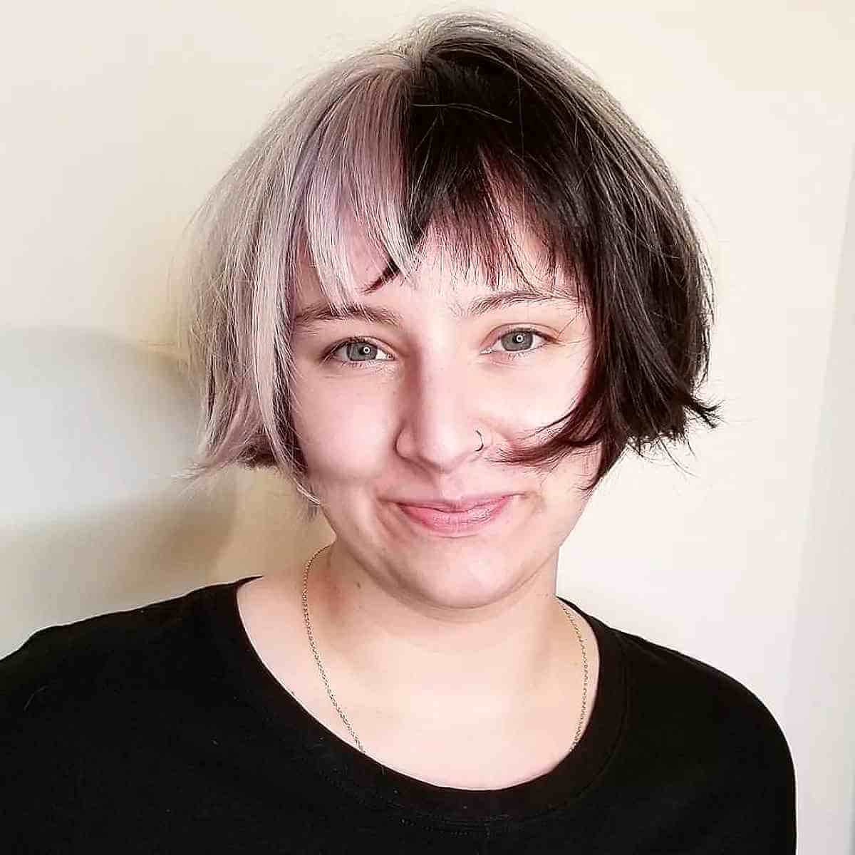 Two-Toned French Bob with Choppy Bangs