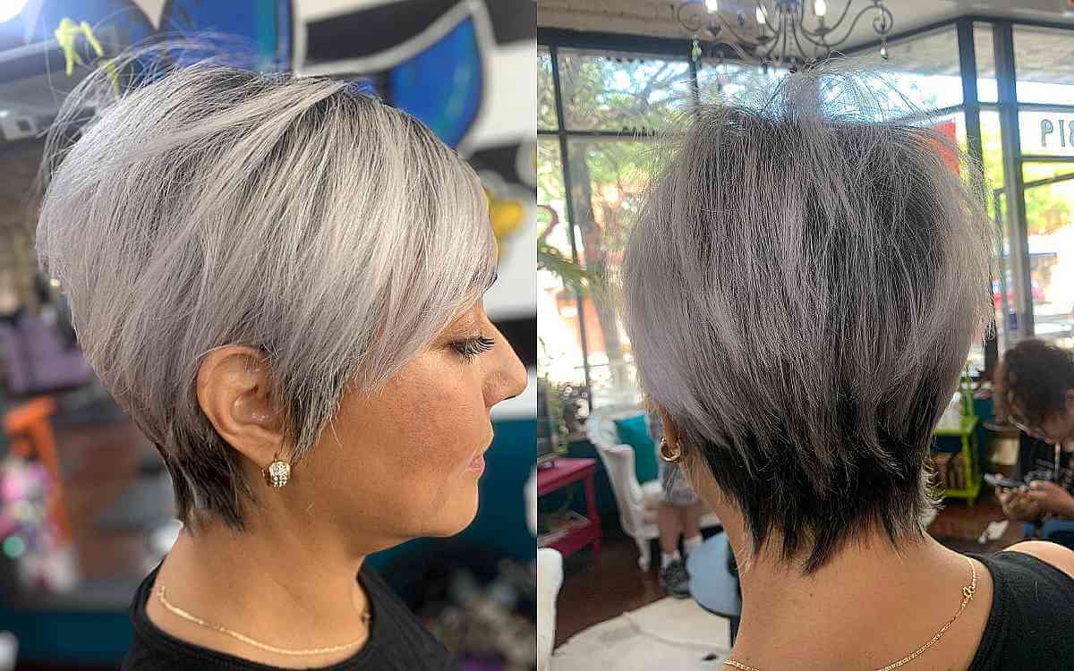 Two-Toned Stacked Pixie Mullet