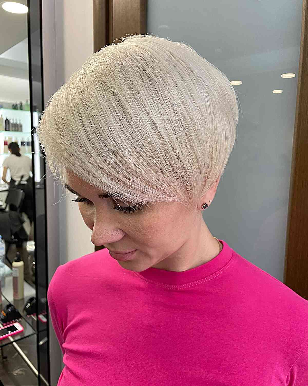 Ultraviolet and Platinum Pixie for Fine Hairstyle