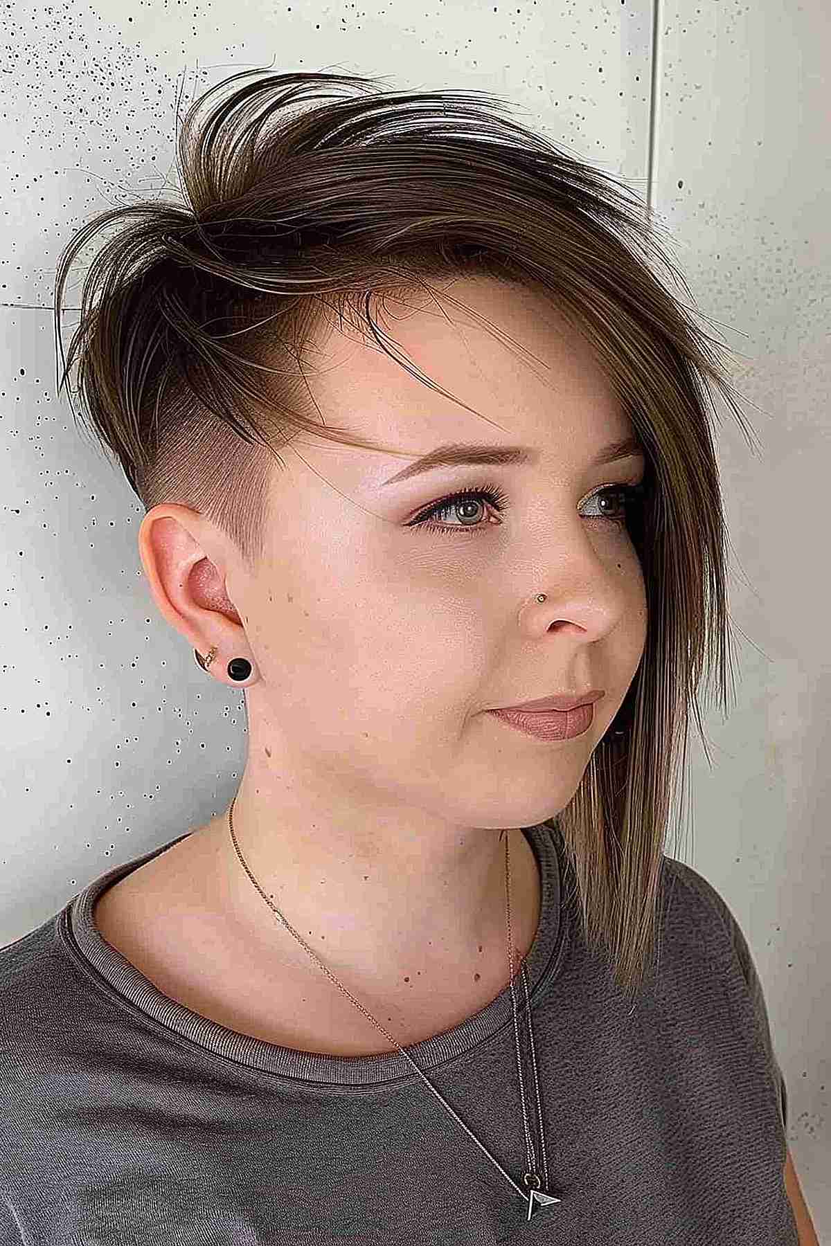 Undercut Bob for Women with Thick Hair and Chubby Cheeks