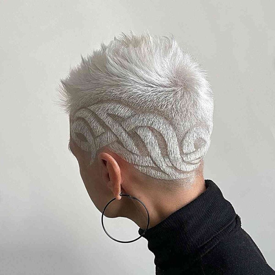Undercut Intricate Designs On Short Platinum Hair 900x900 