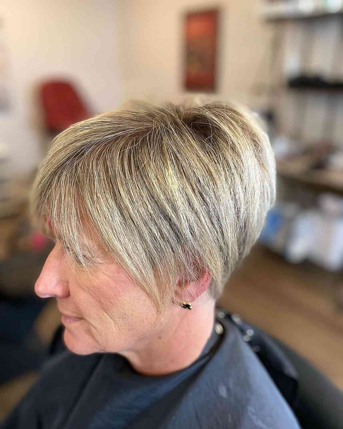 Undercut Pixie for Straight Hair Ladies Over Sixty