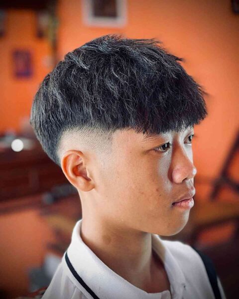 An Undercut with Bangs for Teenage Boys with fine hair