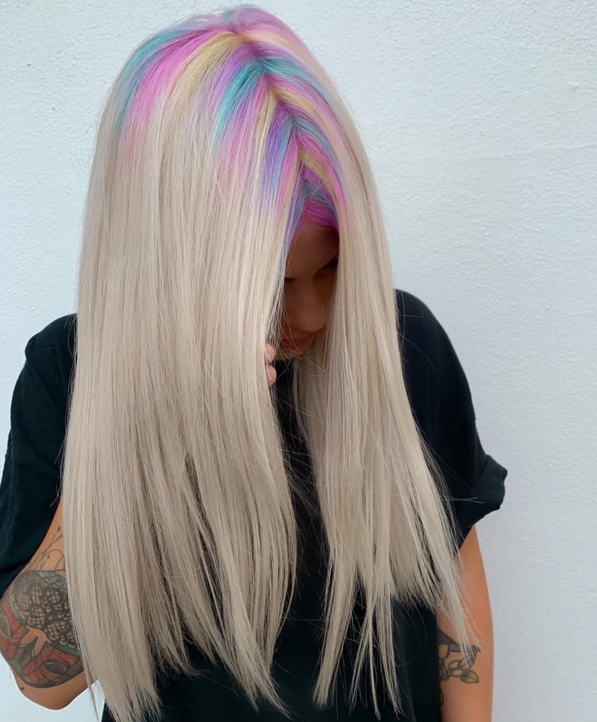 Holographic rainbow hair