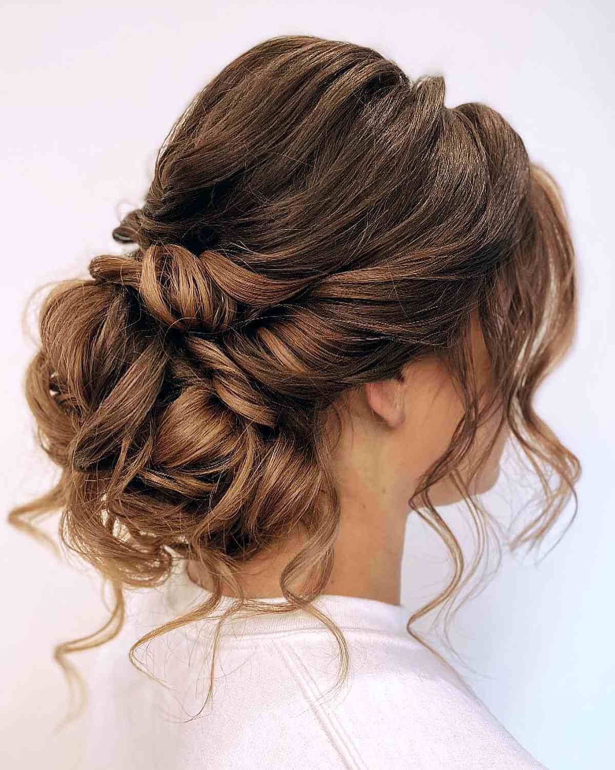Updo hairstyle with loose curls
