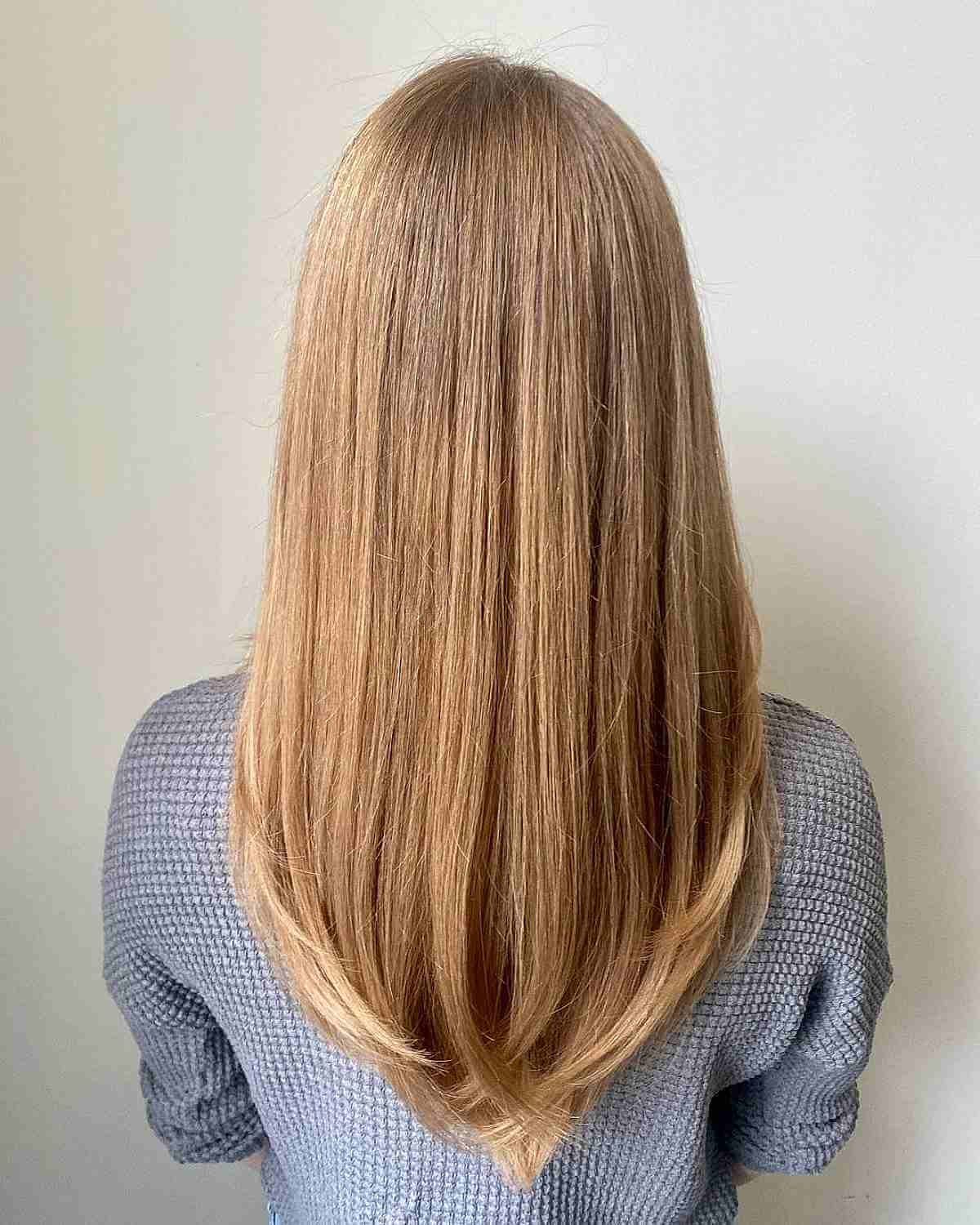V-Cut Layers for Straight Hair