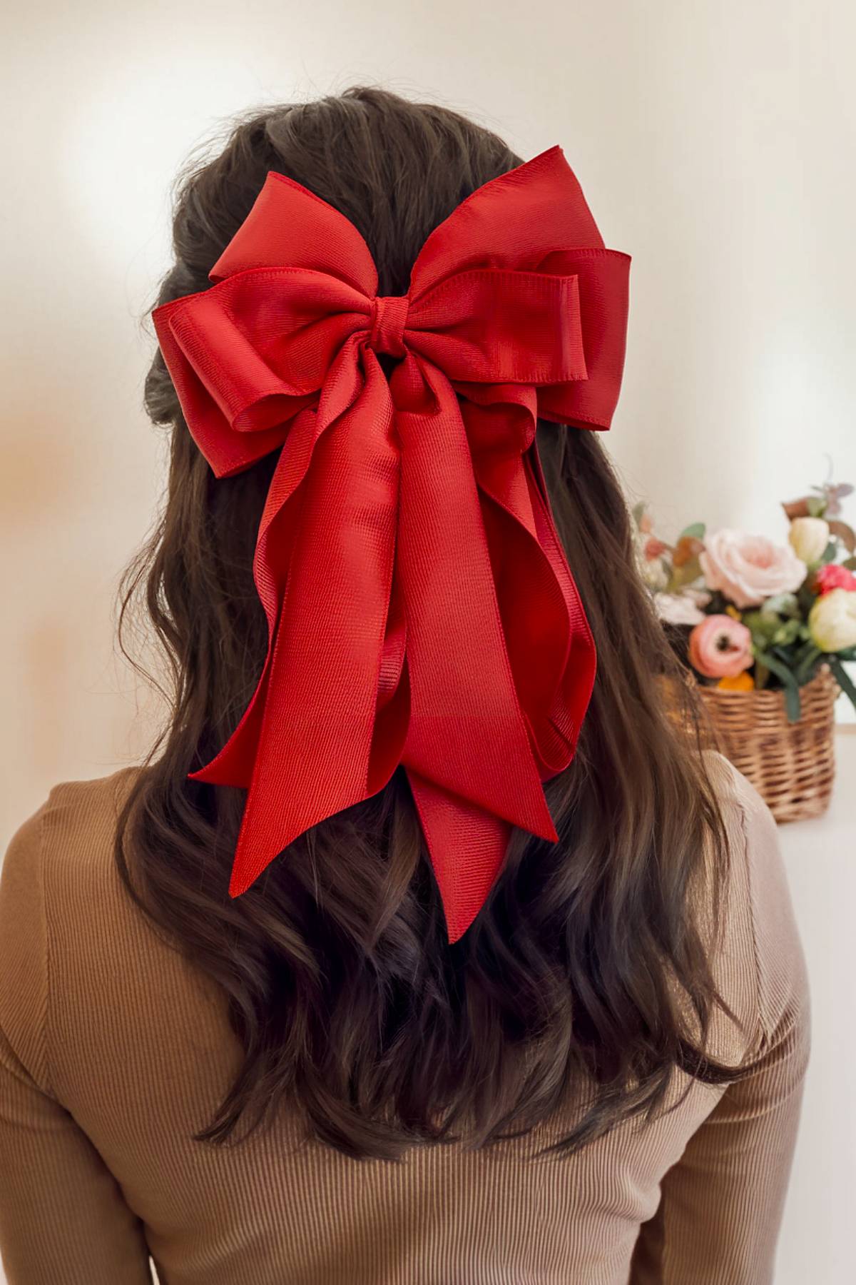 Valentine's Day hair with bow