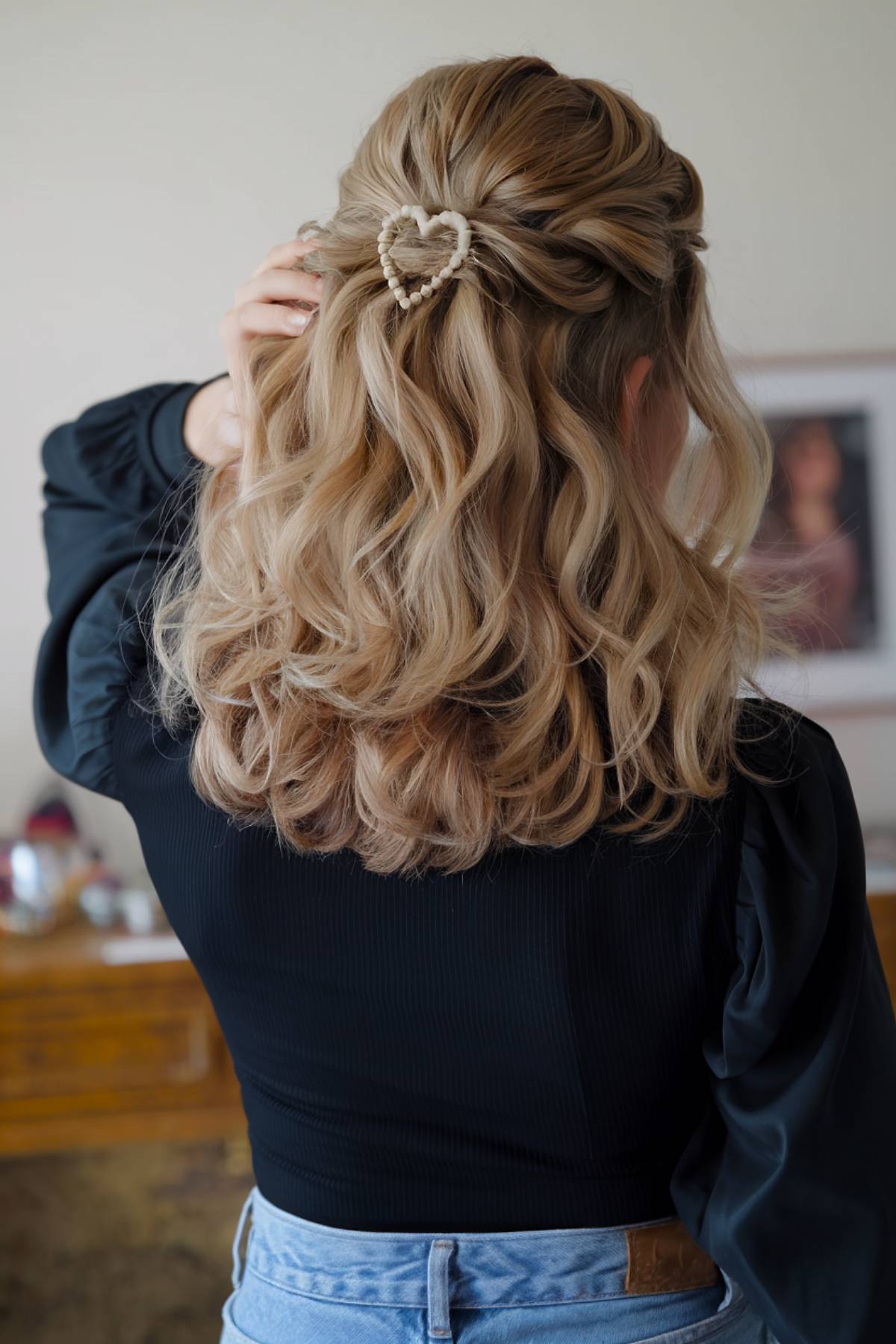 Valentine's Day hair with soft curls