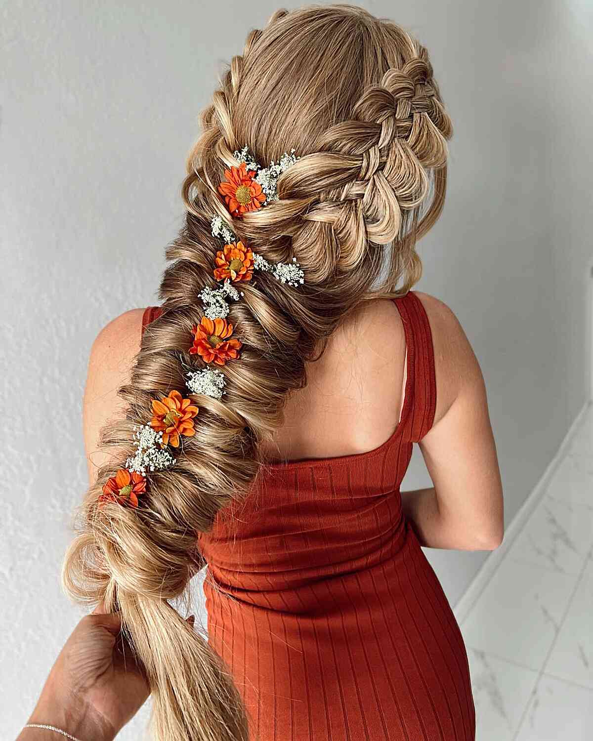 Very Fancy Hairstyle with braids and flowers