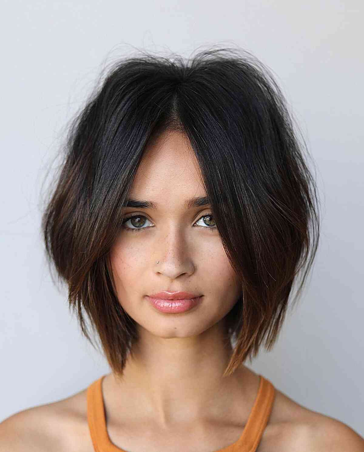 Very Modern Middle-Parted Blunt Bob