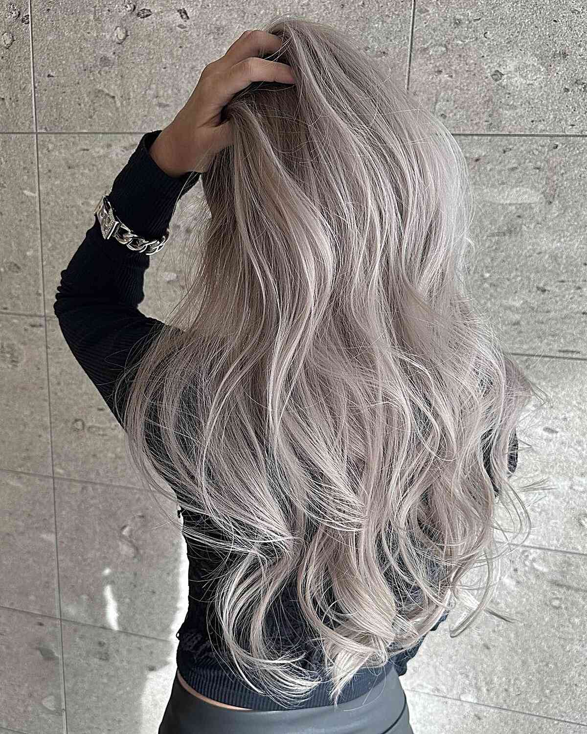 Very Sexy Gray Balayage for Long Hair