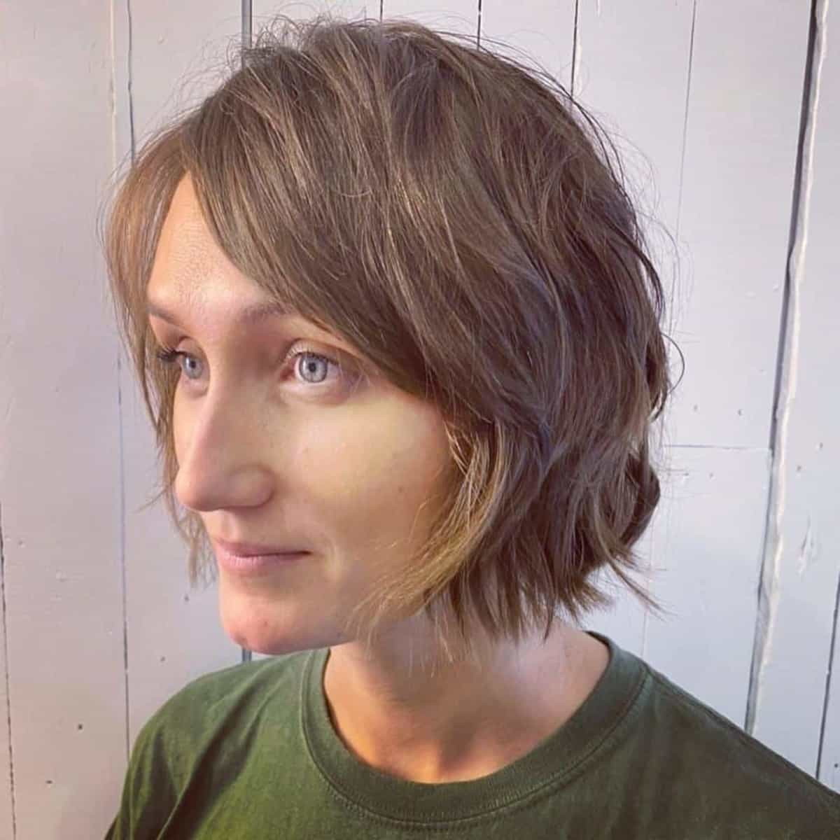 very short bob with shaggy layers