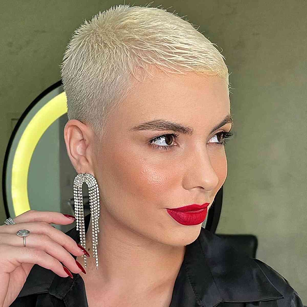Very Short Buzzed Pixie Style for women with low-maintenance hair