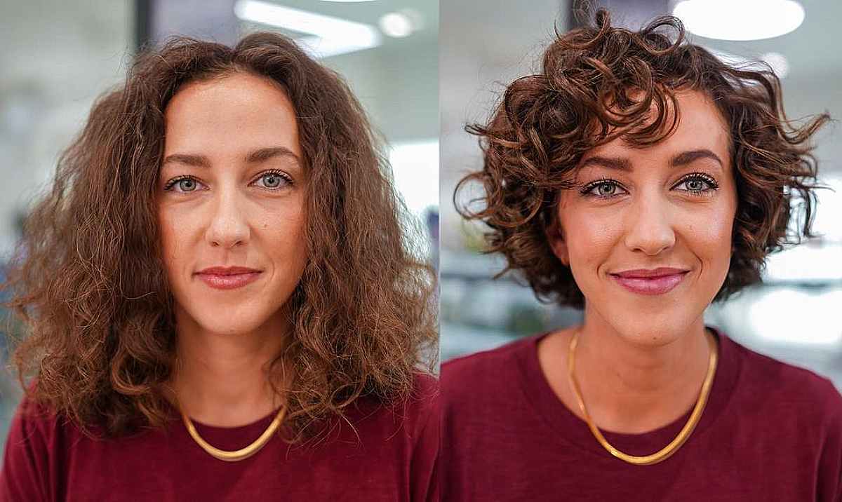 Very Short Curly Bob with Fringe