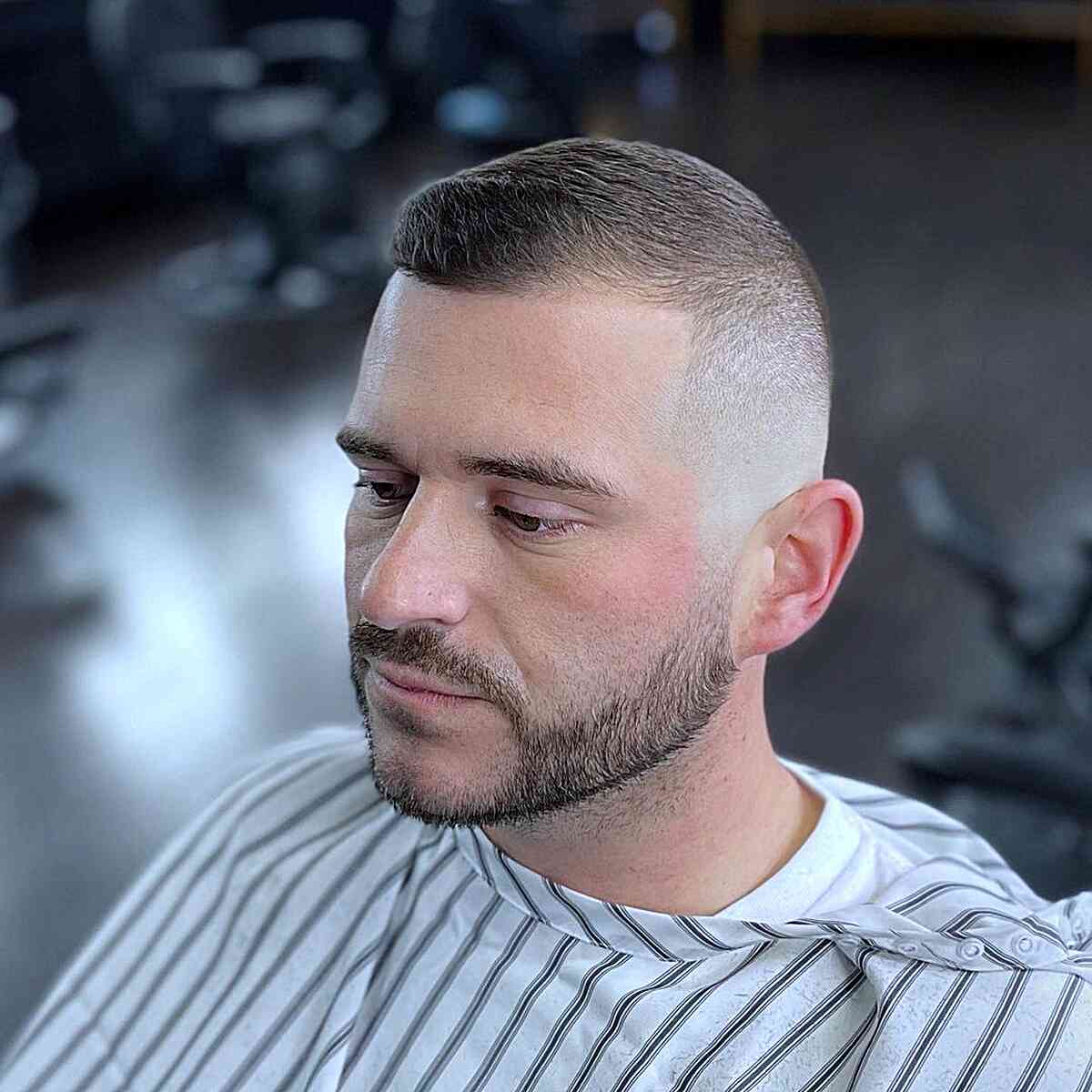 Very Short Faded Buzz Cut for Men