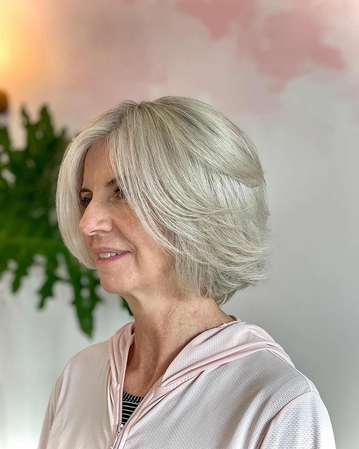 very short feathered bob with layers
