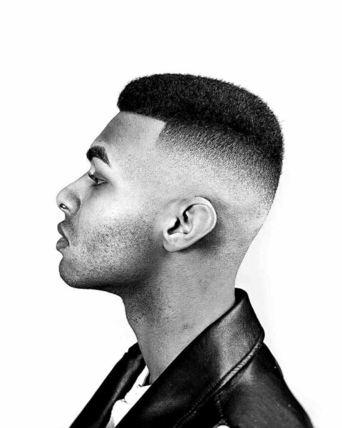 A Very Short High Top Cut with a Bald Fade