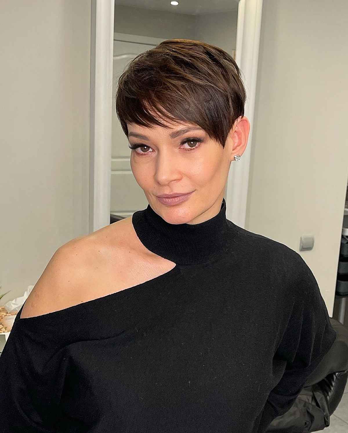 Very Short Layered Pixie for Women Over 30