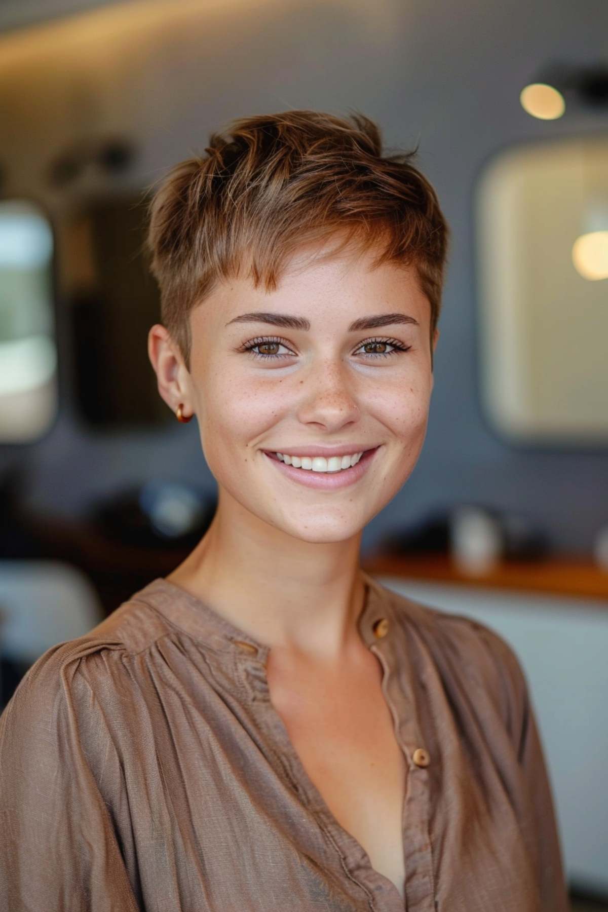 Very short pixie cut on thin hair