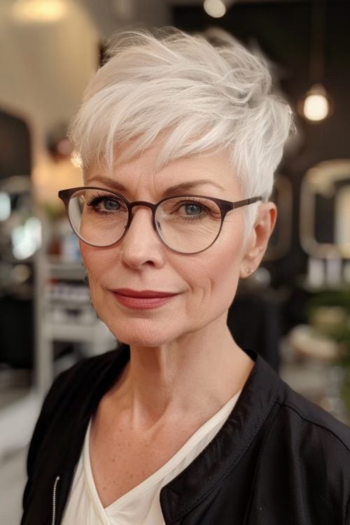 Ways Older Ladies with Glasses Can Rock Pixie Cuts