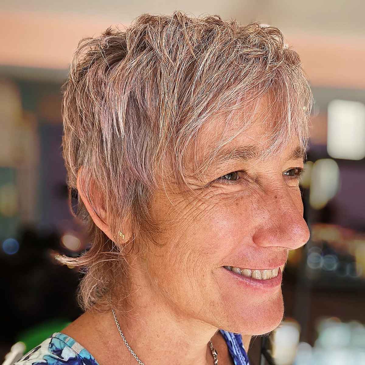 Very Short Wolf Cut for Women Over 70