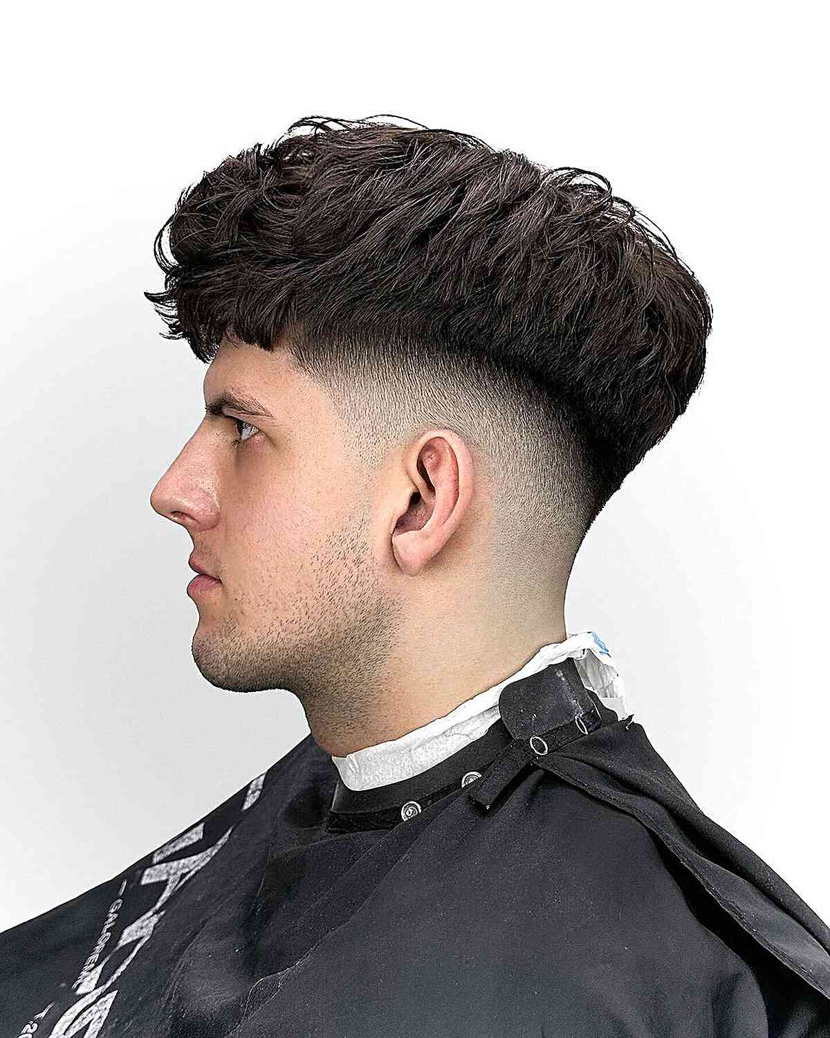 Very Thick Hair with a Drop Fade for Guys 