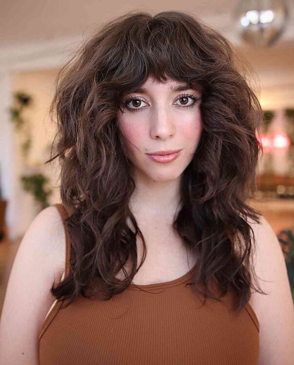 82 Chic Medium Shag Haircuts with Bangs for An On-Trend Style