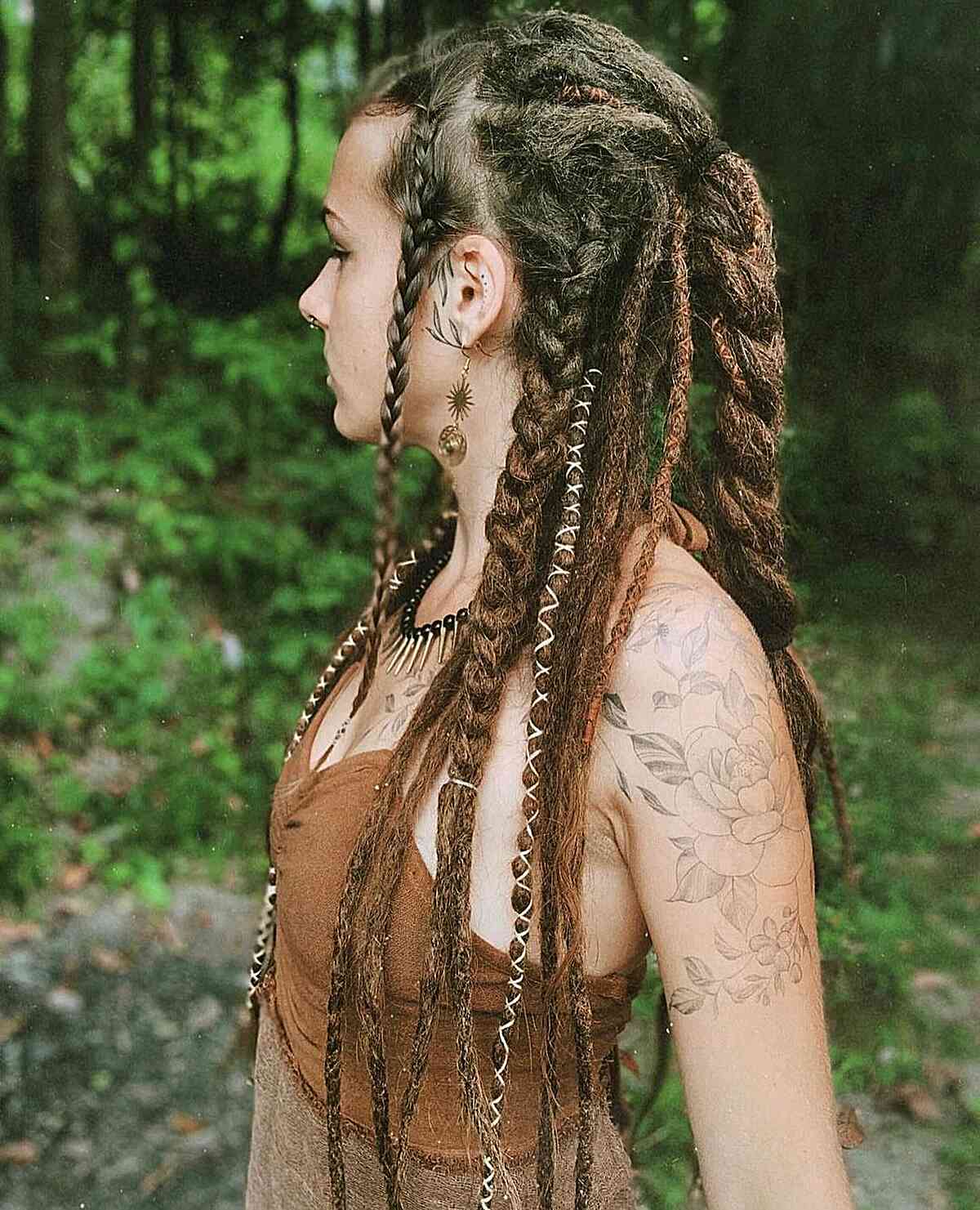 Long-Length Vikings Dreads and Braids for Ladies