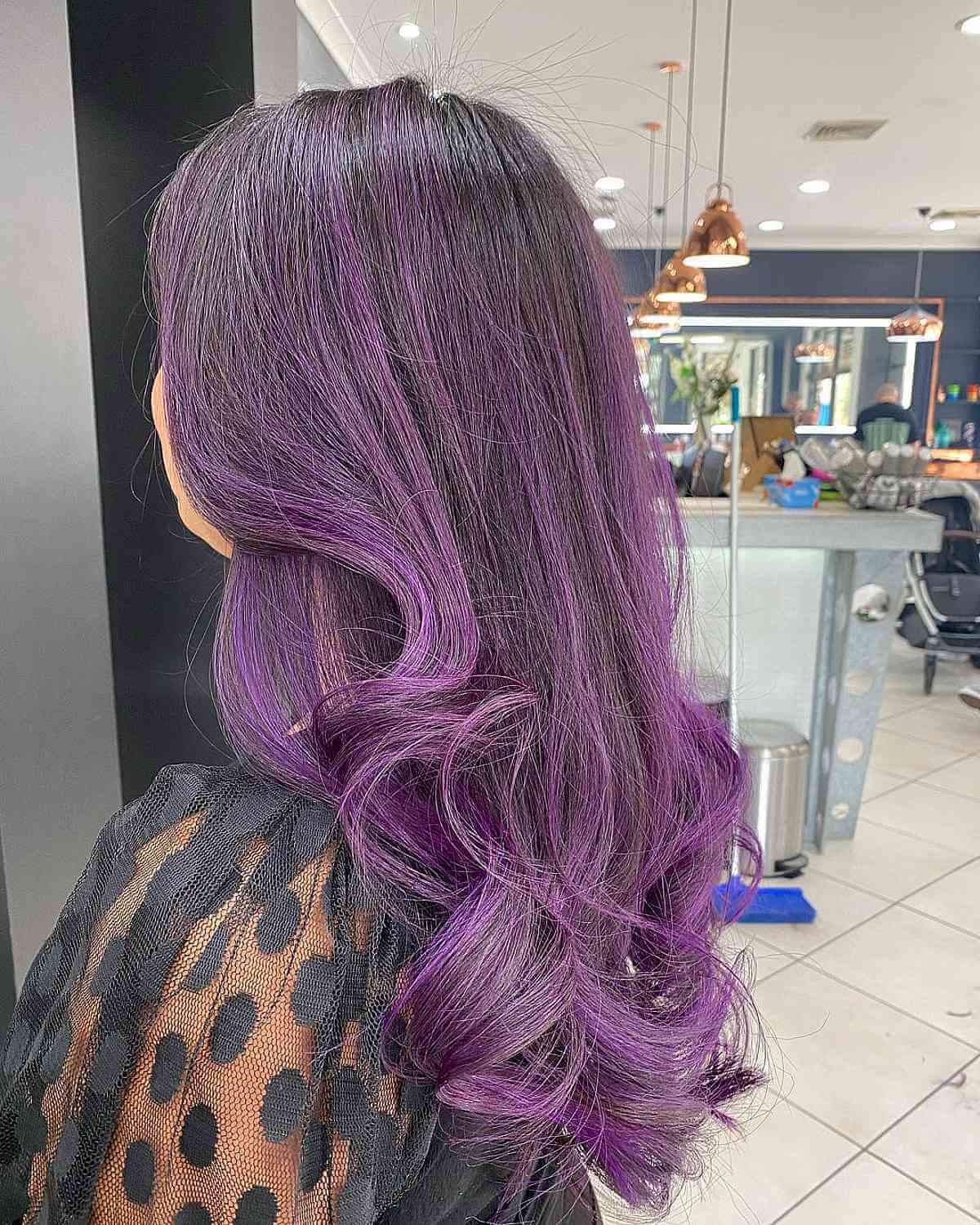 Violet Hair with Highlights