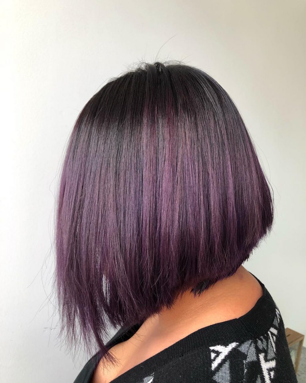 Violet Plum Color on Short Hair