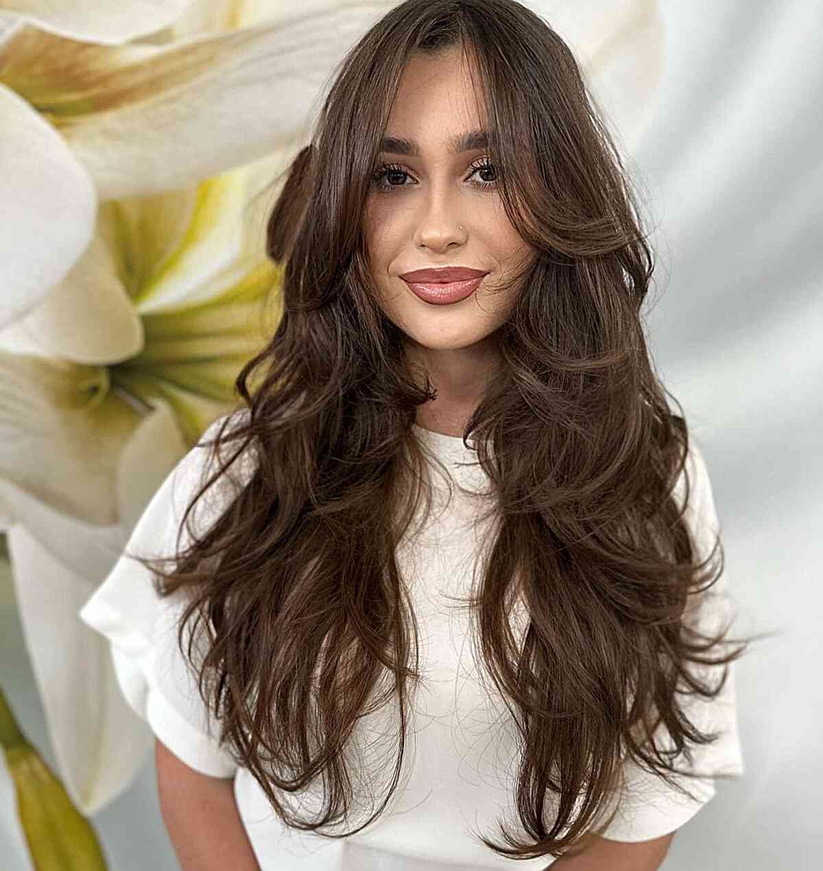 Visibly Layered Long Hairstyle for women with very long choppy hair