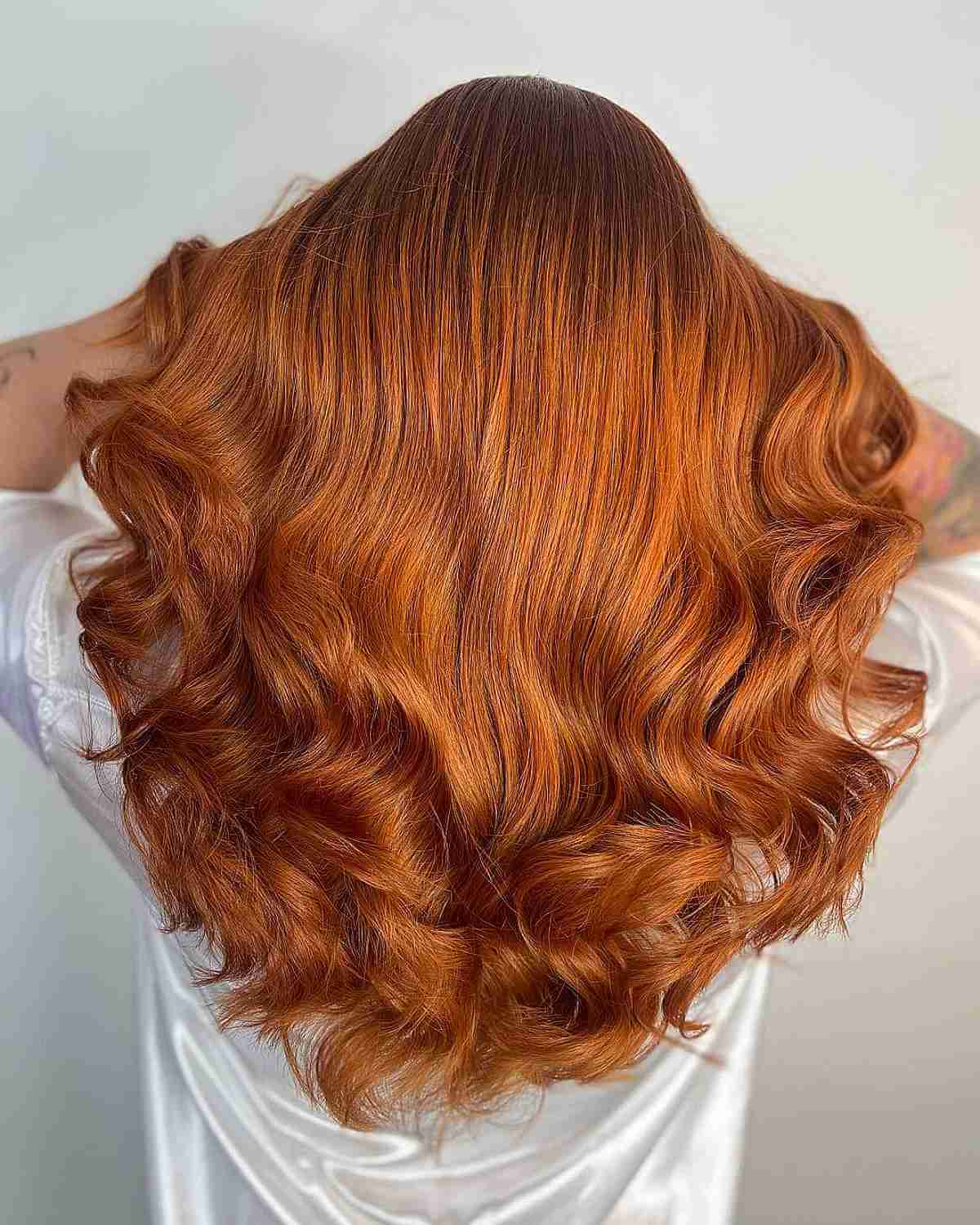 Vivid and Warm Copper Balayage Hair Color