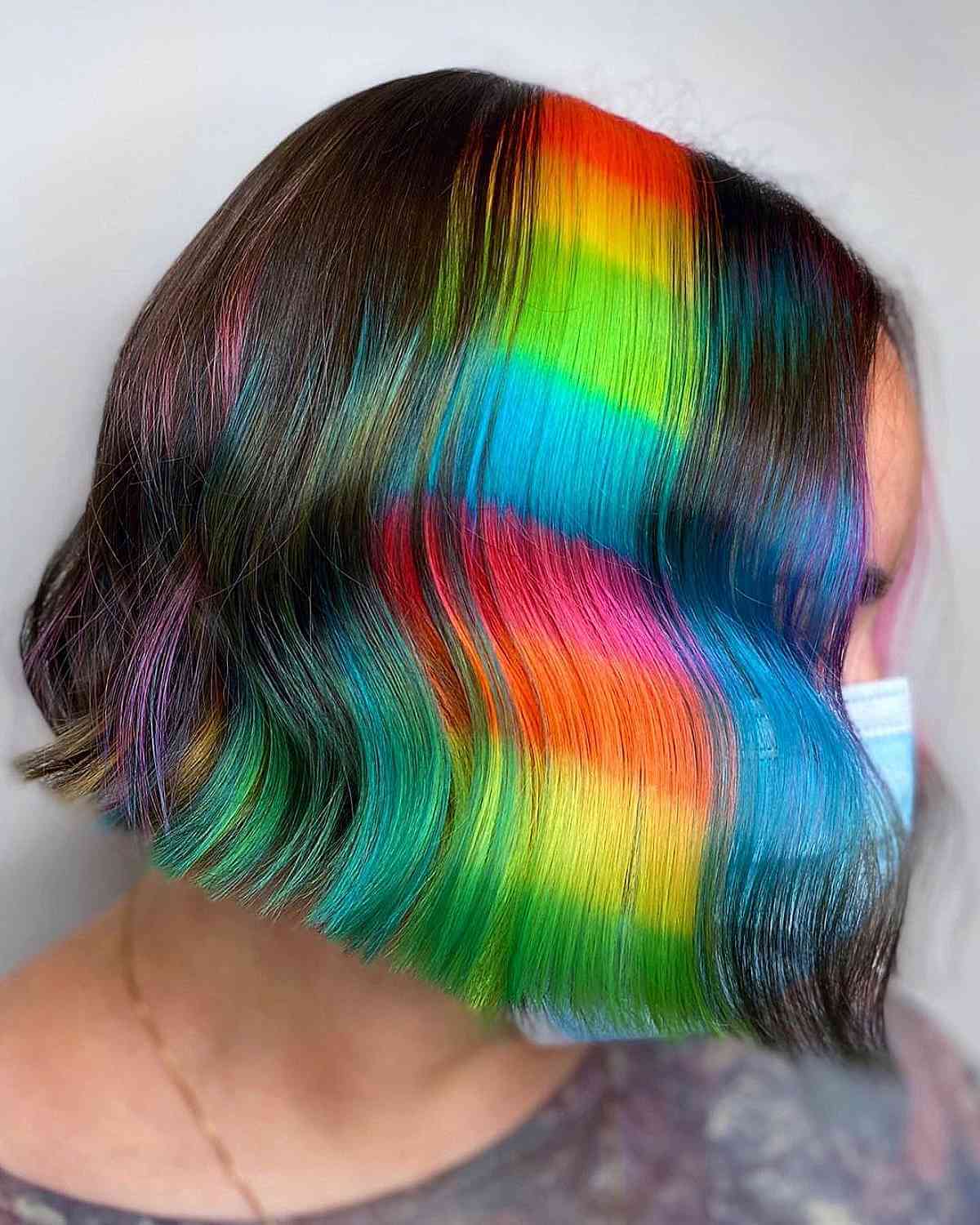 Vivid Blunt Cut with Rainbow Colors